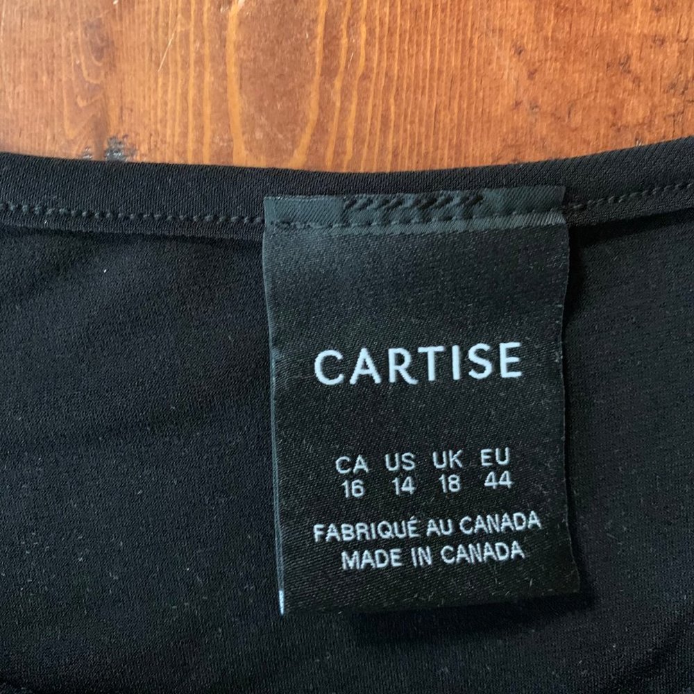 Cartise US 14 Black Stretchy Short Sleeve Women's Multicolor Lined Dress EUC - Picture 2 of 10